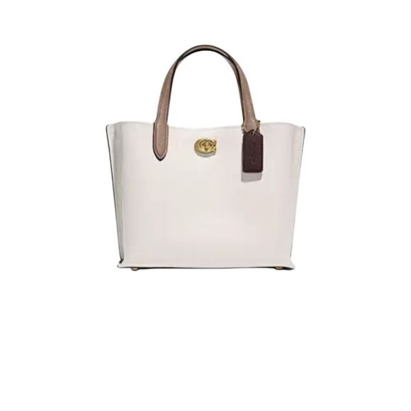 Coach White and Brown Tote Bag with Structured Design - Picture 1 of 9